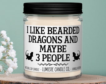 I like Bearded Dragons and Maybe 3 People Scented Candle, Beardie, Bearded Dragon, Soy Candle, Lizard, Bearded Dragon Mom, Pet candle