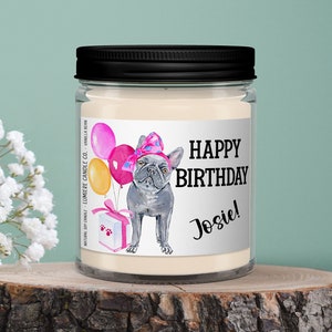 Happy Birthday French Bulldog Candle, Pet Candle, Dog Lover Gift, Gift For Dog Owner, French Bulldog Candle, Funny Candle, Frenchie Mom