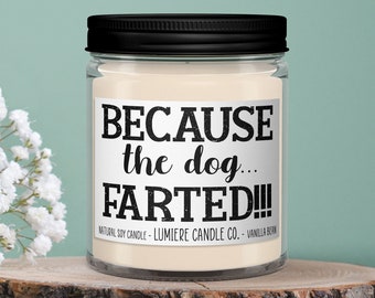Because the Dog Farted Scented Candle l Pet Candle l Dog Lover Gift l Gift For Dog Owner l Odour Eliminator Candle l Dog Deodorant