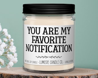 You are my Favorite Notification Scented Soy Candle, Long Distance Couple Gift, Valentine's Gift, Anniversary Gift, Anniversary Candle