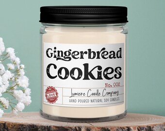 Gingerbread Cookie Scented Soy Candle - Holiday Bakery Candle