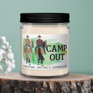 Camp Out - Equestrian Collection! - Soy Candle Jar - Horse Lover, Equestrian Gift, Equestrian Candle, Horse Candle, Saddle Candle, Horse