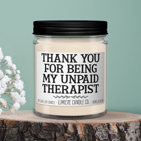 Thank You For Being My Unpaid Therapist, Funny Candles, Funny Candle, Best Friend Gifts,  Friendship Gift, Co-Worker Gift, Galentine's Day