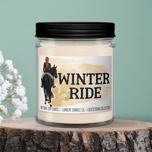 WINTER RIDE - Equestrian Collection! - Soy Candle Jar - Horse Lover, Equestrian Gift, Equestrian Candle, Horse Candle, Saddle Candle, Horse