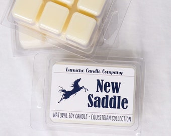 PICK ANY SCENT - Set of Three- Equestrian Themed Soy Wax Melt Clamshell, Scented Wax Melts, Hand Poured Wax Melts, Soy Wax Tarts, Wax Melts