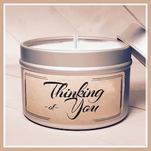 Thinking of You Candle - Cheer Up Gift | Get Well Gift | Miss You Gift | Condolence Gift | Send a Gift | Think of You Gift | Greeting Candle