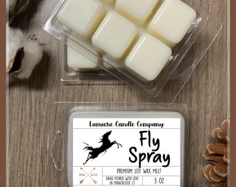 FLY SPRAY  Equestrian Themed Soy Wax Melt Clamshell, Gifts for Horse Lovers, Horse Candles, Equestrian Gifts, Horse Crazy, Citronella