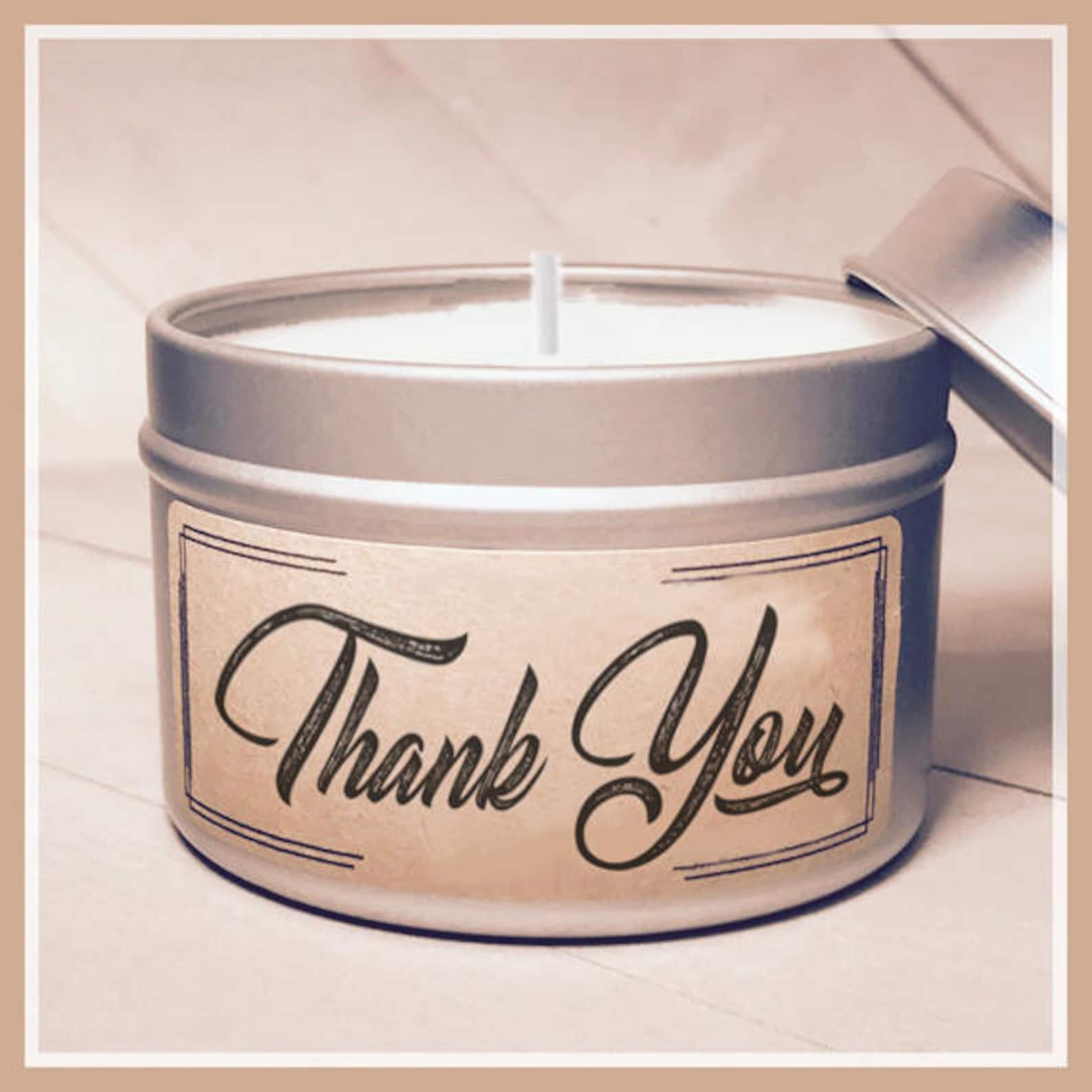 THANK YOU Personalized Candle Natural Soy Candle Baby Shower Candle Customized Candle Thank You