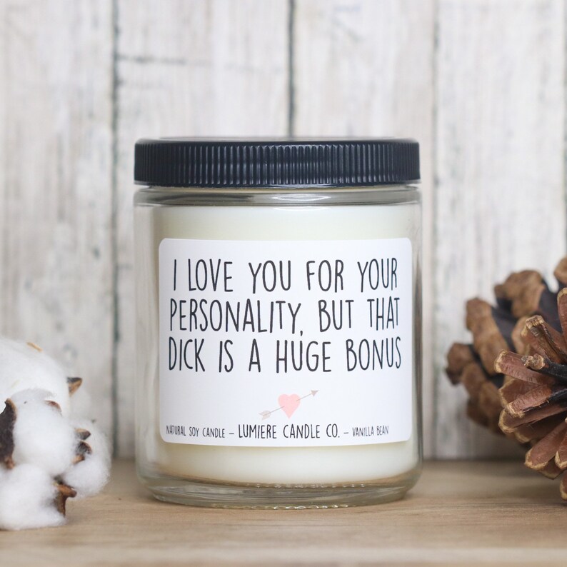 Valentine/'s Day Candle Naughty Candle I Love You For Your Personality Soy Candle Jar Funny Mature Gift Sex Candle Dick Romantic Gift