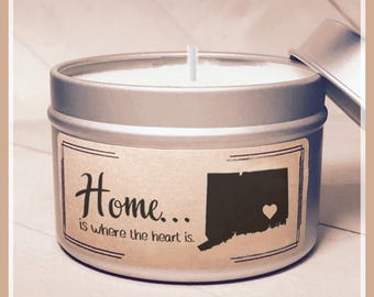 Home is Where the Heart is CANDLE - Soy Candle - Moving Gift - College Student Gift - State Candles - Custom Candle - Housewarming Gift
