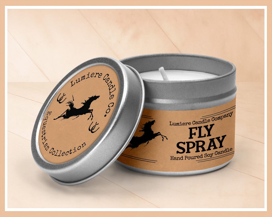 Citronella Soy Horse Candle Tin: Equestrian Fly Spray, Horse Lover Gift ...