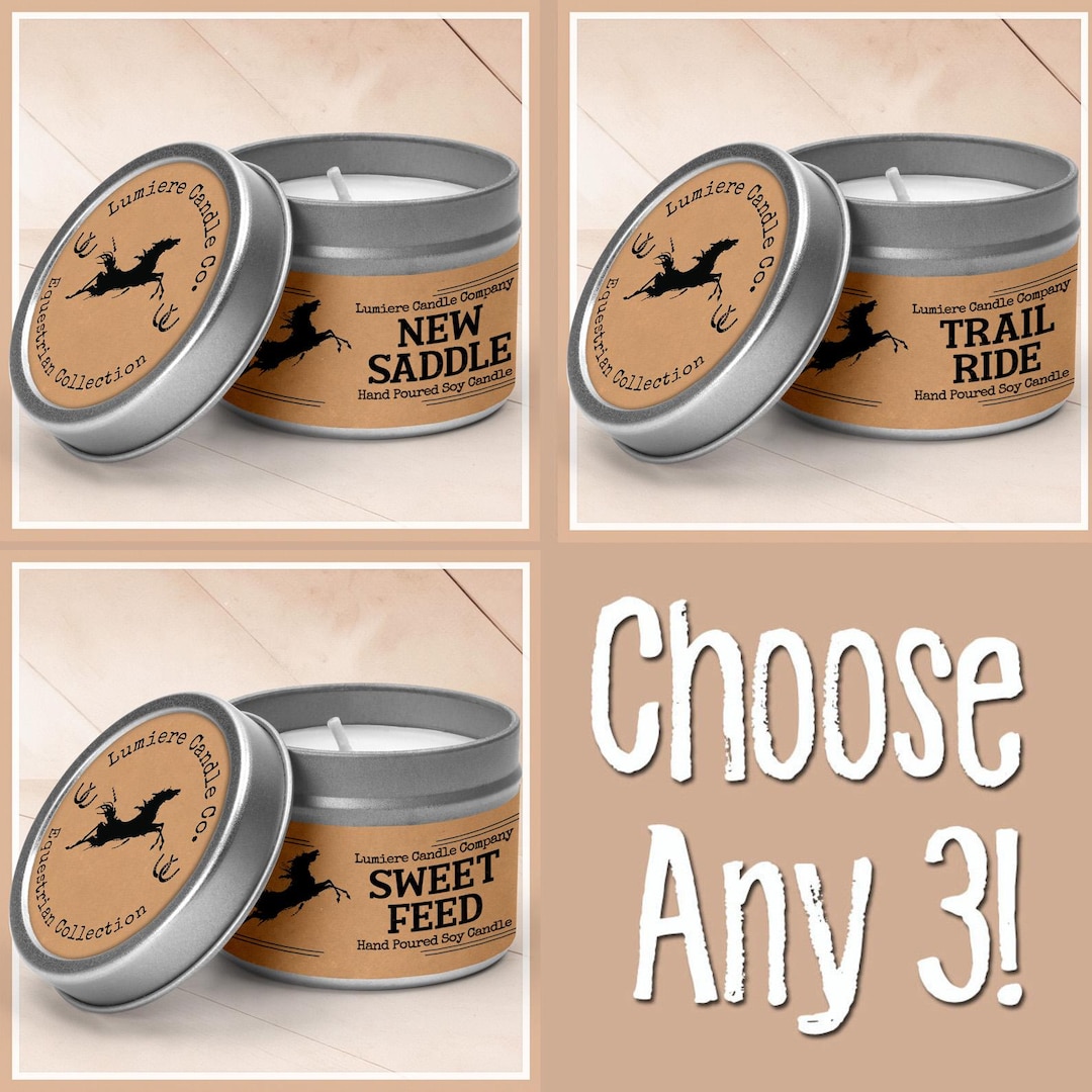 Equestrian Soy Candle Tins: Pick Any 3 - Horse Lover Gift - Etsy