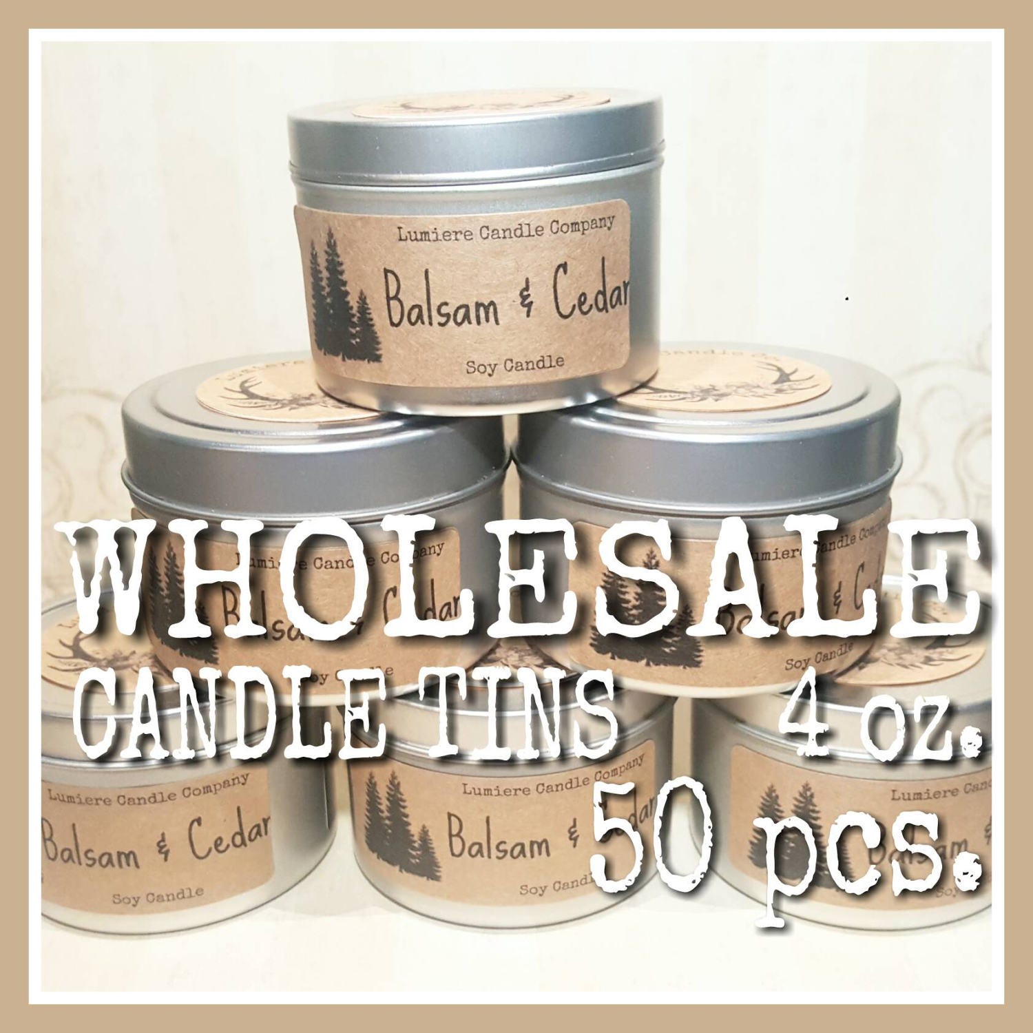 Wholesale Soy Candles 4 oz. Candle Tins 50 Pieces | Etsy