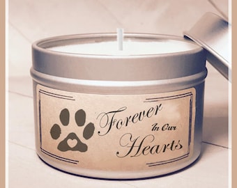 Forever in our Hearts Soy Candle | Loss of Pet Gift | Loss of Dog Gift | Loss of Cat Gift | Condolence Gift | Send a Gift | Pet Passing