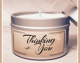 Thinking of You Candle - Cheer Up Gift | Get Well Gift | Miss You Gift | Condolence Gift | Send a Gift | Think of You Gift | Greeting Candle