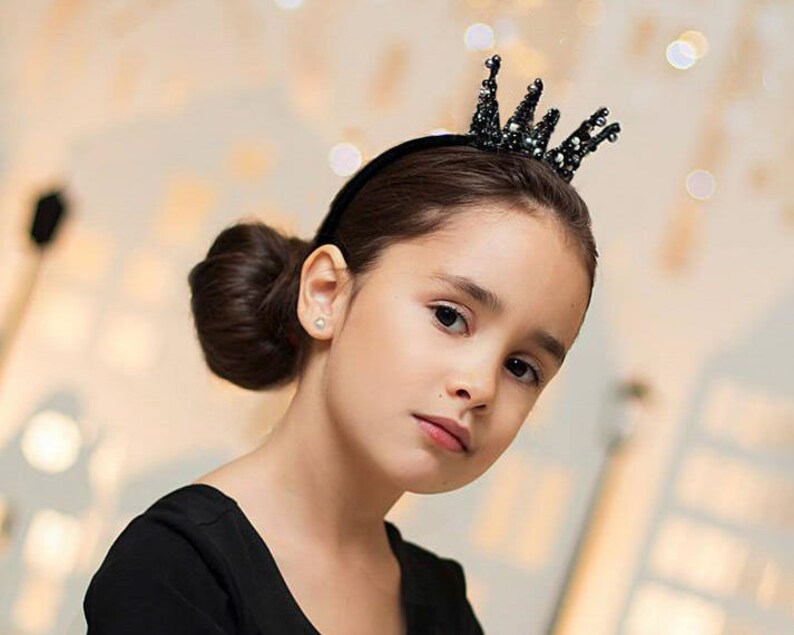 Crown For Princess Crystal Tiara Black Swan Wedding Hair Crown Etsy