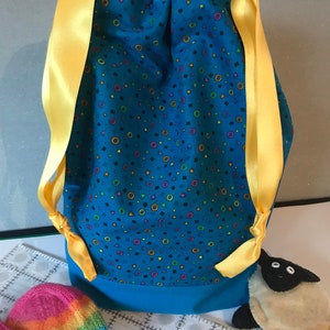 Drawstring project bag jazzy blue
