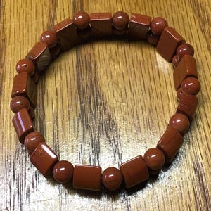 Classy Red Jasper Stretch Bracelet