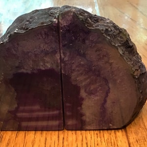 Beautiful Purple Agate Bookends