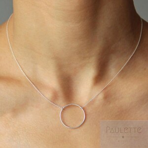 Round necklace - circle - thin ring in 925 Silver or Gold plated