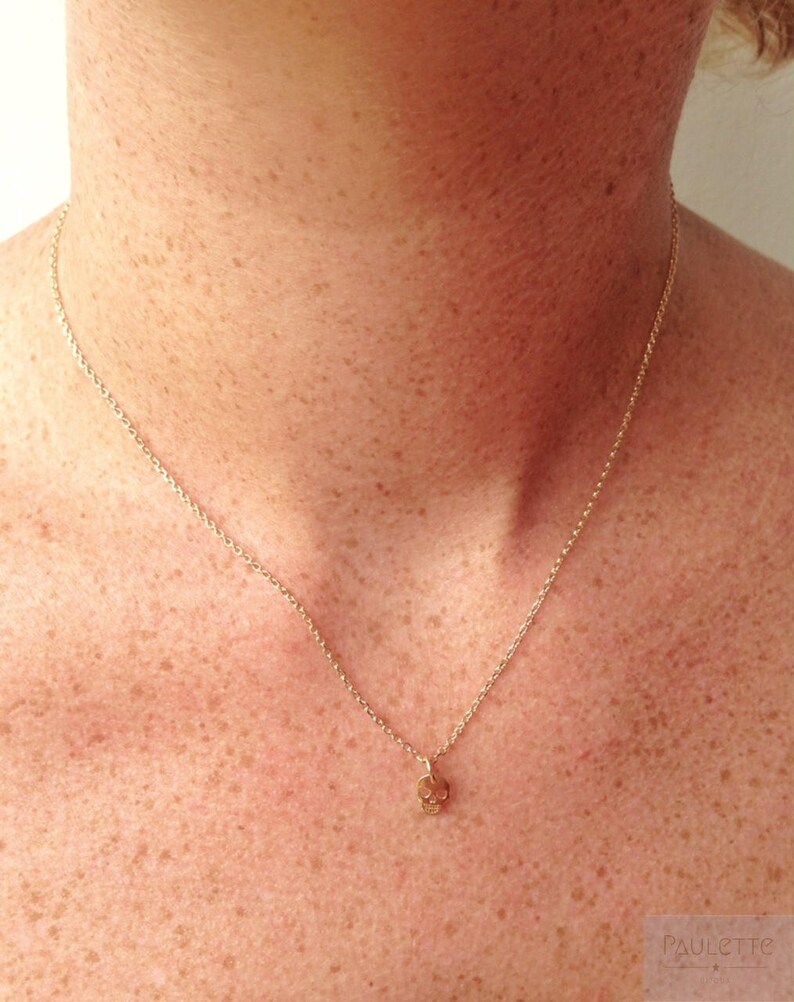 Necklace 925 sterling silver or gold plated skull head