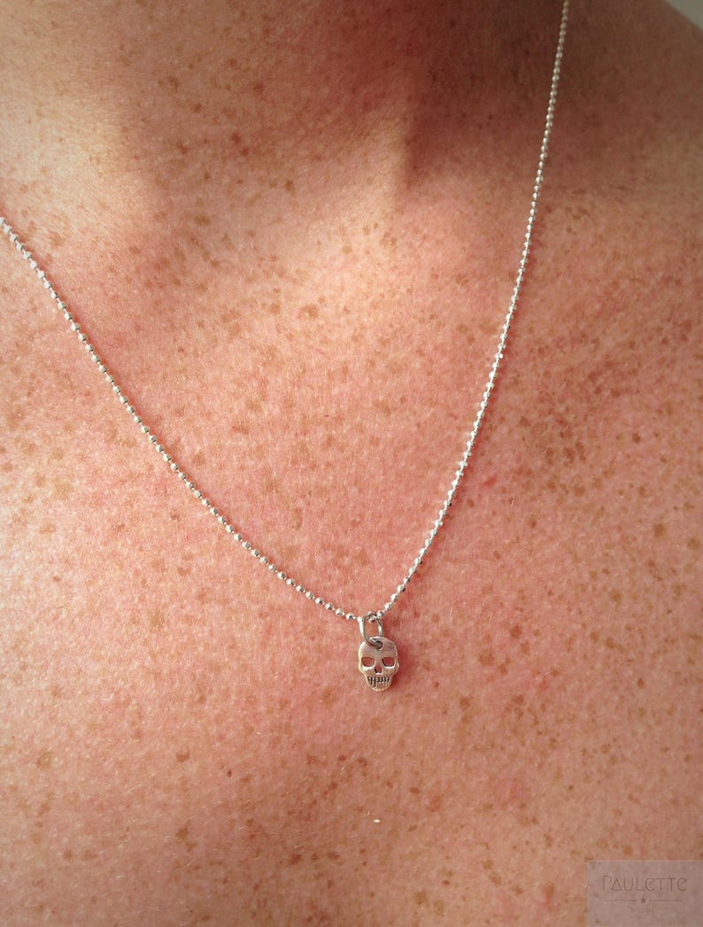 Necklace 925 sterling silver or gold plated skull head