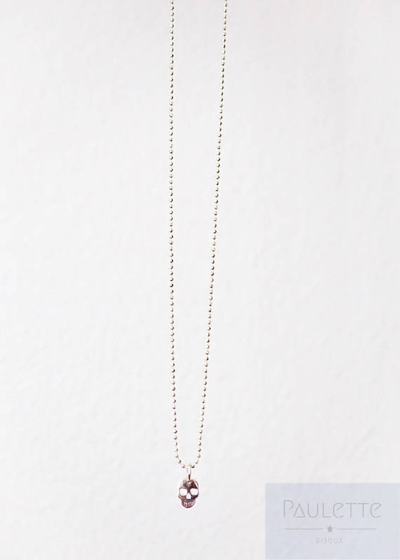 Necklace 925 sterling silver or gold plated skull head