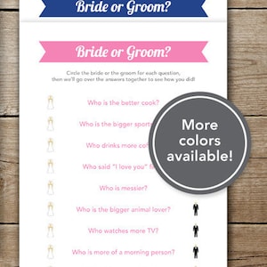 Printable Bridal Shower Game • Engagement Party Games • He Said She Said • Bride or Groom Quiz • Digital Instant Download Downloadable