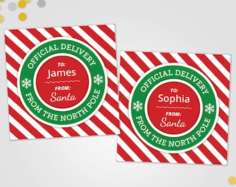 Free printable north pole labels