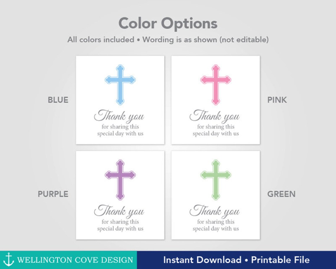 Printable Baptism Favor Tags Christening Favor Stickers - Etsy