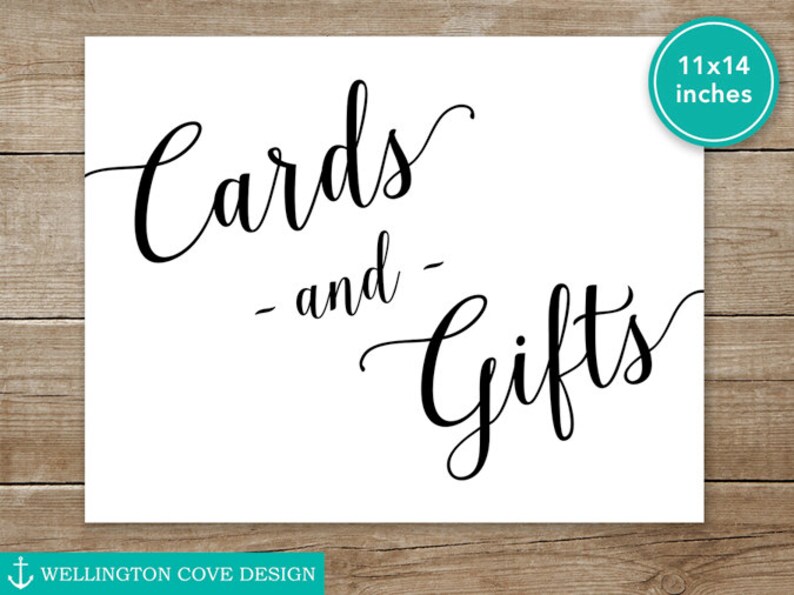 Cards and Gifts Printable Wedding Sign Instant Download - Etsy