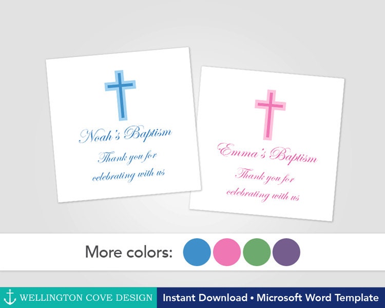 printable baptism favor tags or stickers microsoft word etsy