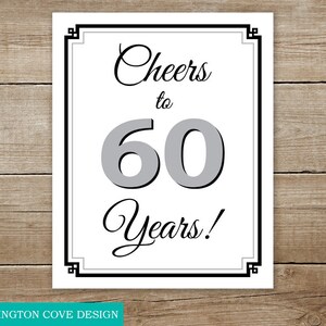 Printable 60th Birthday Sign 60th Anniversary Poster - Etsy