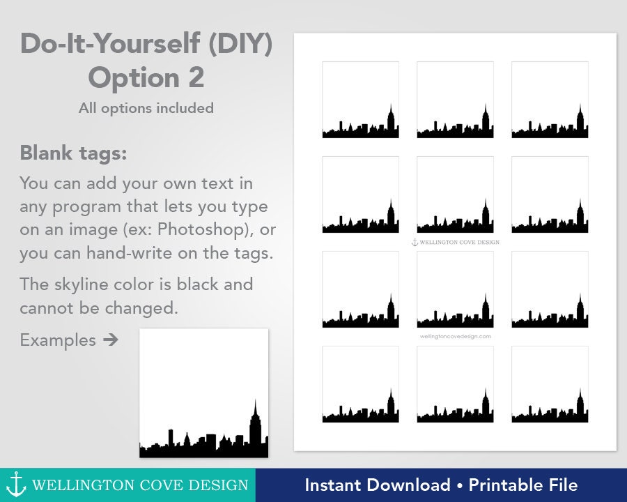 Printable NYC Favor Tags New York City Theme DIY Editable - Etsy