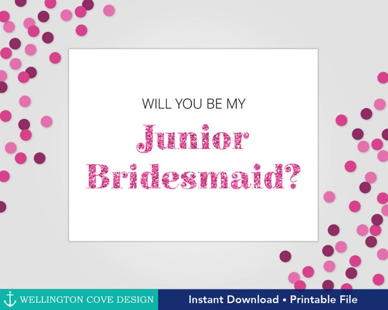 Will You Be My Junior Bridesmaid Printable Card How to Ask Your Bridesmaids Jr. Bridesmaid