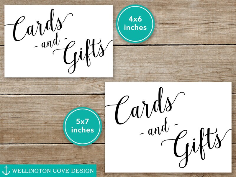 Cards and Gifts Printable Wedding Sign Instant Download Digital ...