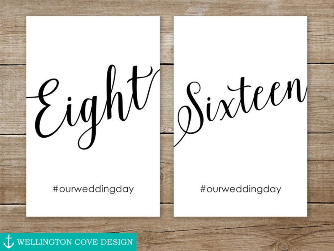 Printable Hashtag Number Sign Wedding Table Numbers With Hashtag Printable • Digital File ...