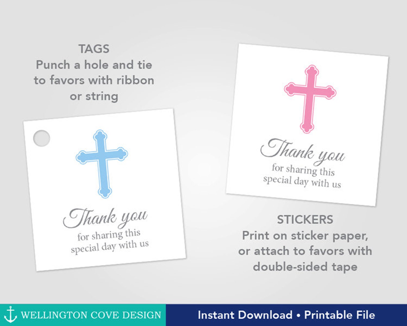 Printable Baptism Favor Tags Christening Favor Stickers - Etsy