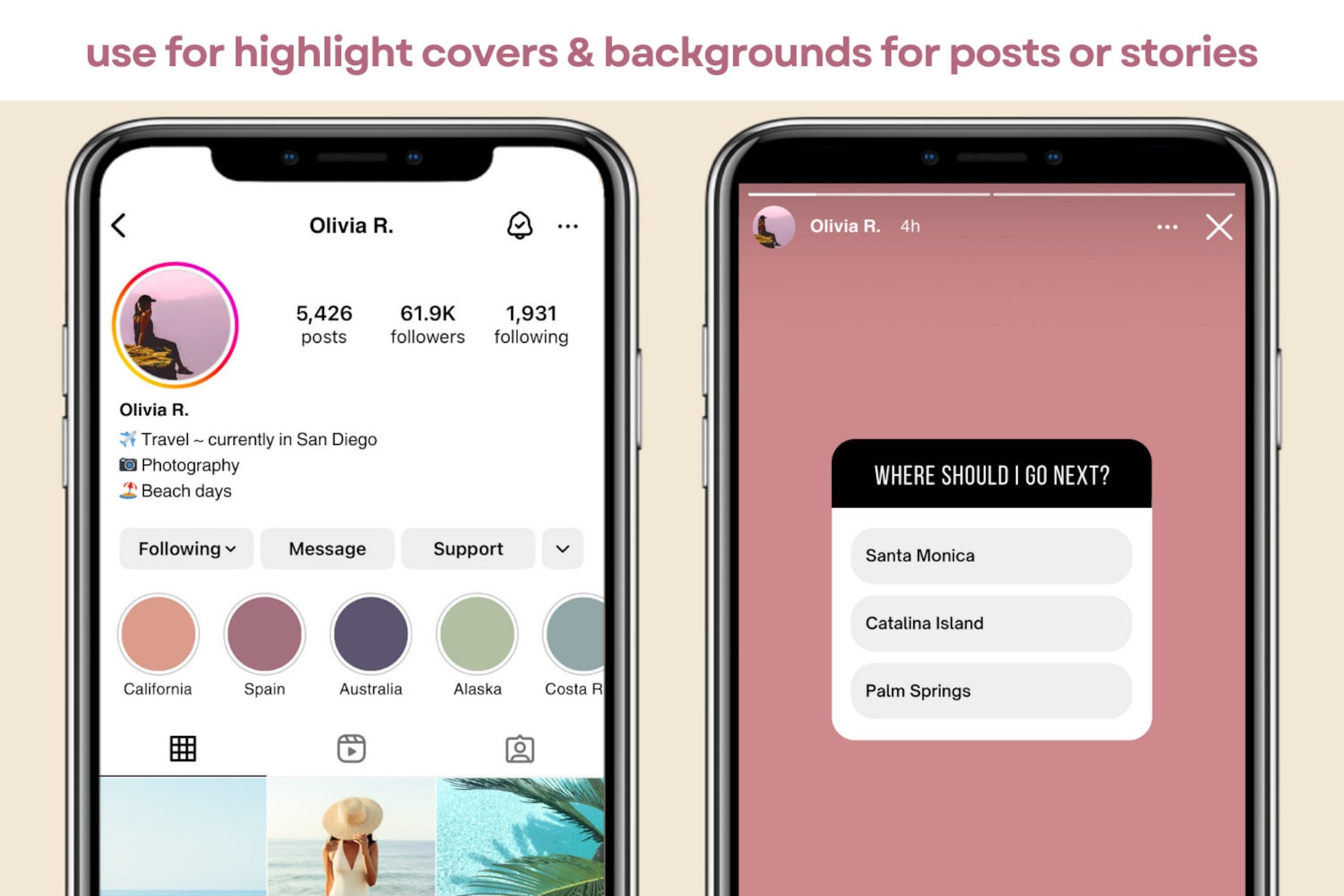 32 Muted Fall Color Palette Graphics for Instagram Highlight Covers ...