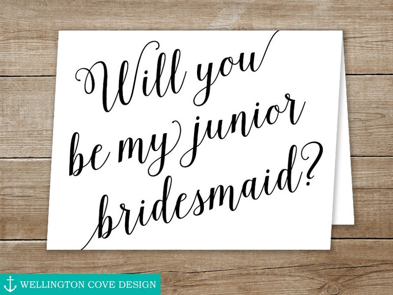 Printable Will You Be My Junior Bridesmaid Card • How to Ask Your ...