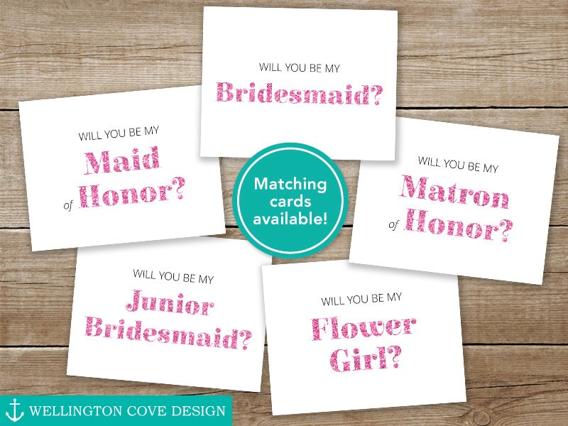 Will You Be My Junior Bridesmaid Printable Card How to Ask Your ...