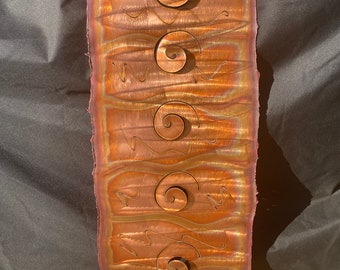 ONLY ONE - Copper Pop  - 33"x12" Nature inspired copper metal art wall-hanging.  Perfect for indoor, outdoor!