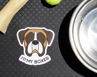 Boxer Sticker - Waterproof Cute - Dog Decal - Pet Sticker - Car Decal - Laptop Sticker - Dog Gift - Water Bottle Decal