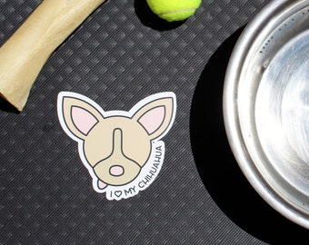 Chihuahua Sticker - Waterproof Cute - Dog Decal - Pet Sticker - Car Decal - Laptop Sticker - Dog Gift - Water Bottle Decal