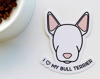 Bull Terrier Sticker - Waterproof Cute Dog Decal - Pet Sticker - Car Decal - Laptop Sticker - Dog Gift