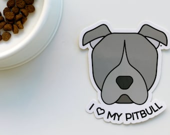 Pitbull Sticker - Waterproof Cute - Dog Decal - Pet Sticker - Car Decal - Laptop Sticker - Dog Gift - Water Bottle Decal