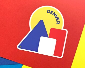 Denver, Colorado Geometric Sticker - Waterproof Cute - Multiple Colors - Car Decal - Water Bottle Sticker - Travel Gift - Laptop Sticker
