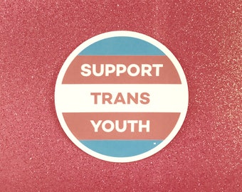Support Trans Youth Sticker - *Portion of Proceeds Go To Charity* - Transgender Sticker Gift - Trans Waterproof Car Decal