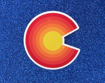 Colorado Flag - Gradient Sticker - Waterproof Cute Car Decal - Laptop Sticker - Travel Gift Water Bottle Decal