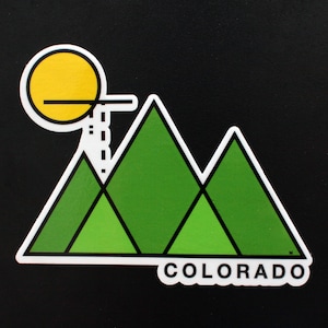 Pegatina de las Montañas Mínimas de Colorado - Regalo de viaje de Colorado - Calcomanía de coche lindo impermeable - Pegatina de computadora portátil - Calcomanía de botella de agua